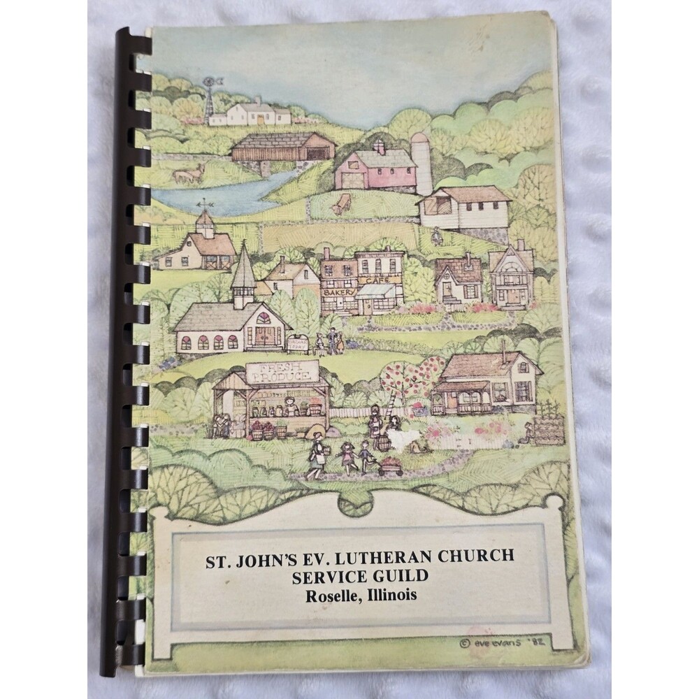 Vintage Church Cookbook St John's Evangelical Lutheran Service Guild Roselle IL